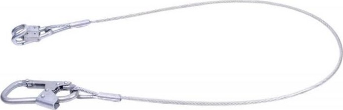 Строп аБ Кбс МОЛОТ из стального троса 1,45 м, в защит. обол. с аморт, круглый карабин К 1 + кбс стропбамор