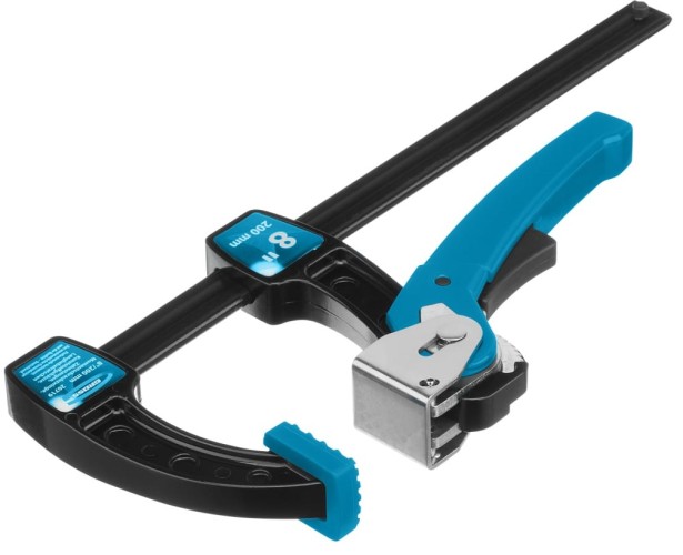 Струбцина быстрозажимная GROSS 20719 реечная, рычажный храповый механизм, 8"/200 мм