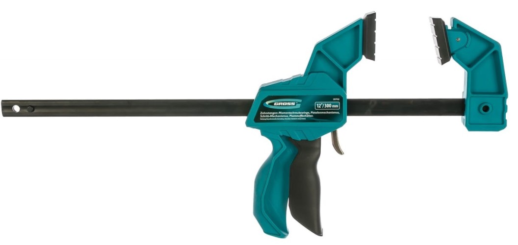 Струбцина быстрозажимная GROSS 20702 реечная, пистолетного типа, 300 мм