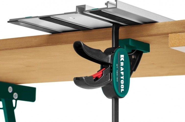 Струбцина быстрозажимная KRAFTOOL GT 160 мм универс. для направ. шин 32237 - изображение 2