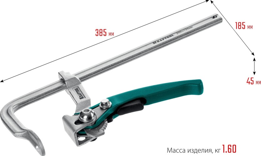 Струбцина быстрозажимная KRAFTOOL KLF-300 300/120 мм 32020-300 - изображение 2