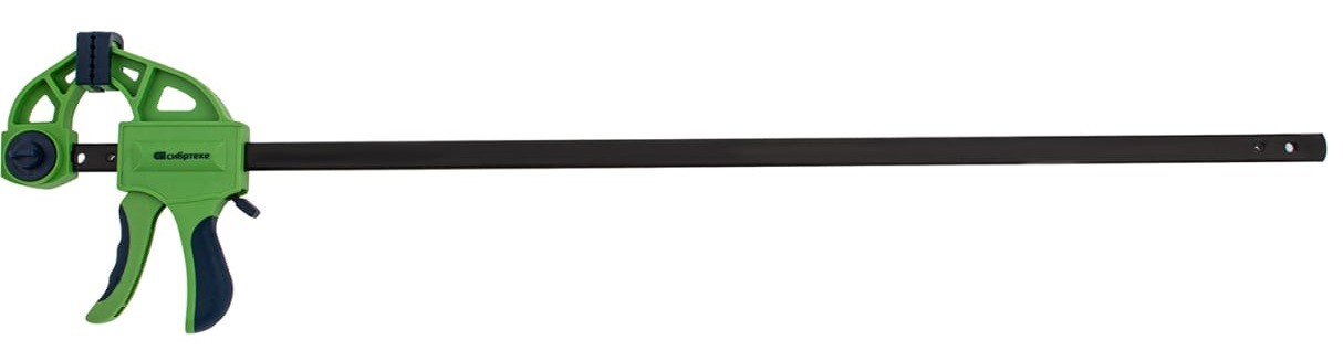 Струбцина быстрозажимная СИБРТЕХ 600х70х820 мм пластиковый корпус, фиксатор, двух-ная рукоятка 20567