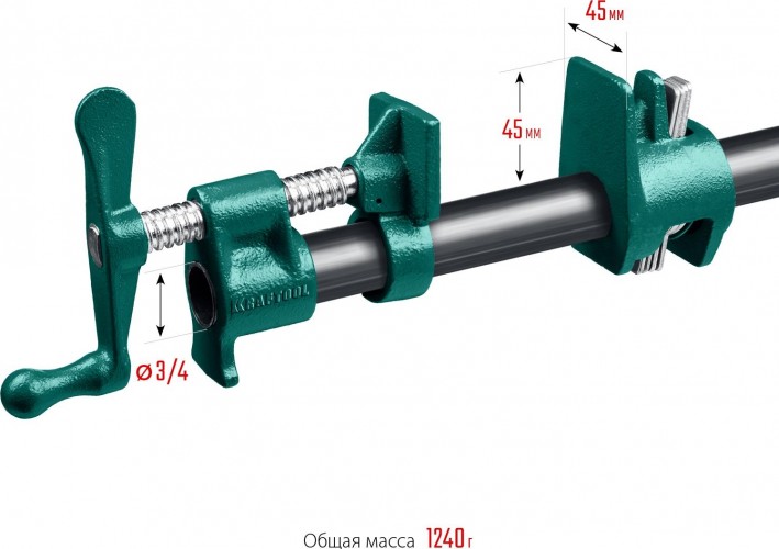Струбцина для труб KRAFTOOL P-34 3/4" 32302-1 - изображение 4