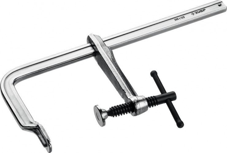 Струбцина F-образная ЗУБР ПРОФЕССИОНАЛ кс-300/120 тип f 300/120 мм, 32157-120-300