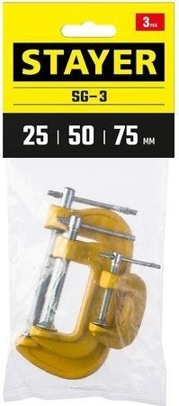 Струбцина G-образная STAYER SG-3 набор тип g 25-50-75 мм, 3212-H3_z03 - изображение 3