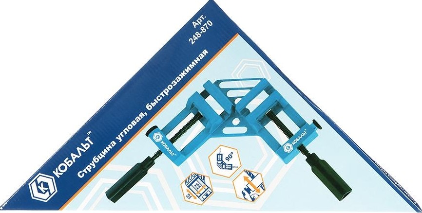 Струбцина угловая Кобальт 248-870 65 мм, быстрозажимная - изображение 2
