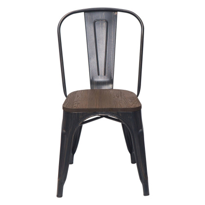 Стул TOLIX c патиной с деревянным сиденьем (окрашенный каркас) - изображение 2
