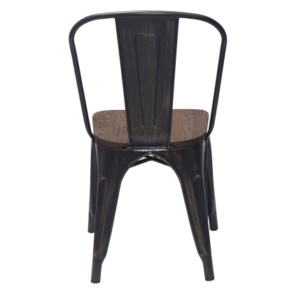 Стул TOLIX c патиной с деревянным сиденьем (окрашенный каркас) - изображение 4