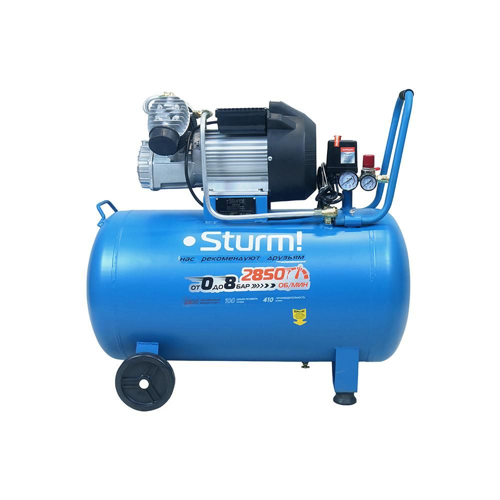 Компрессор воздушный масляный Sturm! AC932100, 2,4кВт, 410л/мин, ресивер 100л, прямой привод - изображение 14