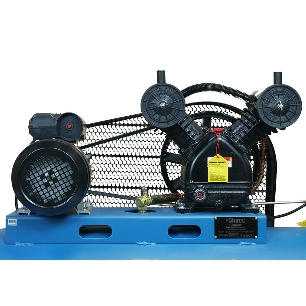 Компрессор воздушный масляный Sturm! AC932100B, 2,4кВт,370 л/мин, ресивер100л,, ременной привод - изображение 12