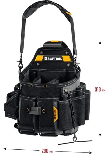 Сумка для инструмента KRAFTOOL KPB-23 поясная с быстрос. креплением FastClip, 290x310мм 38766 - изображение 5