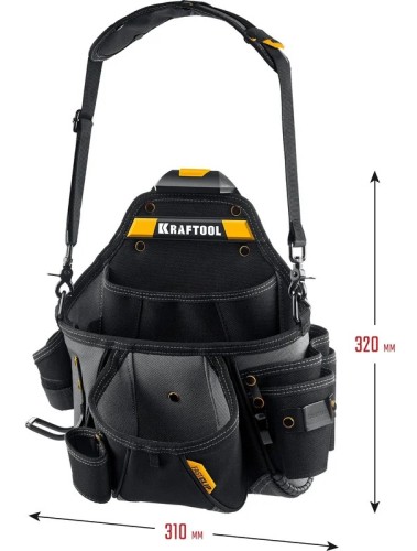 Сумка для инструмента KRAFTOOL KPB-20 поясная с быстрос. креплением FastClip, 320х310 мм 38767 - изображение 4