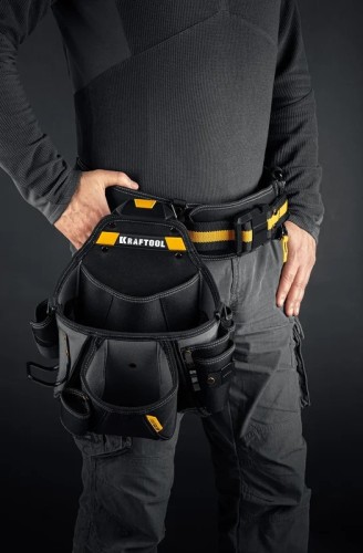Сумка для инструмента KRAFTOOL KPB-20 поясная с быстрос. креплением FastClip, 320х310 мм 38767 - изображение 3