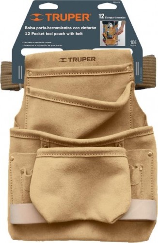 Сумка поясная для инструмента TRUPER POCA-12 из кожи, 12 отделений 11536 11536 - изображение 2