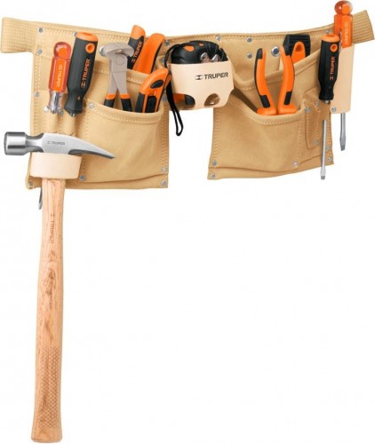 Сумка поясная для инструмента TRUPER POCA-13 из кожи, 13 отделений 11537 11537 - изображение 2