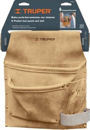 Сумка поясная для инструмента TRUPER POCA-6 из кожи, 6 отделений 11533 11533 - изображение 2