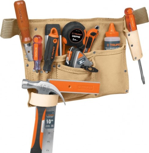 Сумка поясная для инструмента TRUPER POCA-9 из кожи, 9 отделений 11534 11534