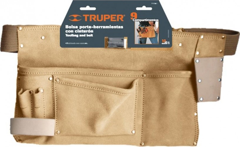 Сумка поясная для инструмента TRUPER POCA-9 из кожи, 9 отделений 11534 11534 - изображение 2