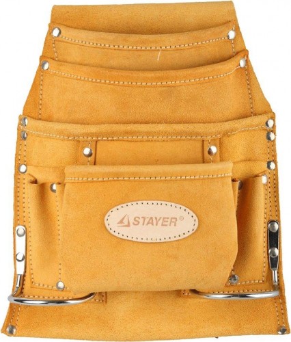Сумка поясная для инструментов STAYER PROFESSIONAL кожаная, 10 карманов, 2 скоб 38517 38517