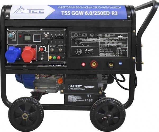 Сварочный генератор ТСС GGW 6.0/250ED-R3 инверторный бензиновый 026495