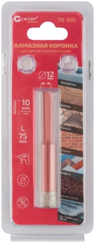 Сверло алмазное Cutop Special 12x10x75мм для дрели, универсальное 70-591 - изображение 3