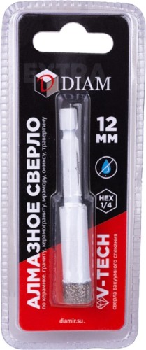 Сверло алмазное DIAM 12x35x1/4 HEX-E Extra Line V-TECH (в спекание) 320328 - изображение 4