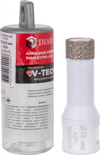 Сверло алмазное DIAM 16x35xМ14 Extra Line V-TECH 320270 - изображение 2