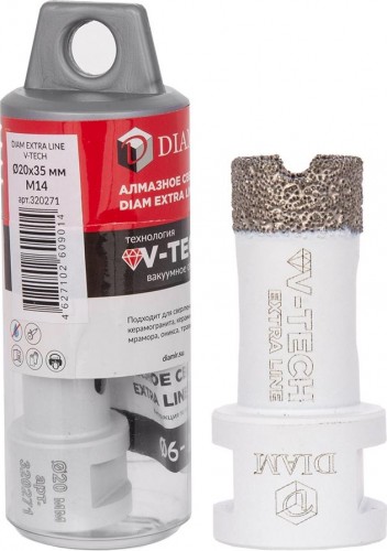 Сверло алмазное DIAM 20x35xМ14 Extra Line V-TECH 320271 - изображение 2