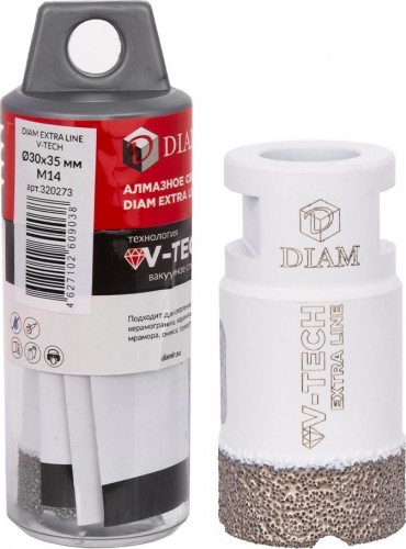 Сверло алмазное DIAM 30x35xМ14 Extra Line V-TECH 320273 - изображение 2