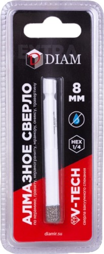 Сверло алмазное DIAM 8x35x1/4 HEX-E Extra Line V-TECH (в спекание) 320326 - изображение 4