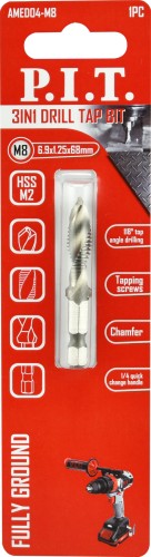Сверло-метчик P.I.T. AMED04-M8 M8x1,25мм ø6,9 мм длина 62 мм - изображение 2