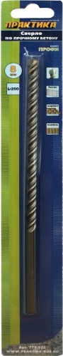 Сверло по бетону ПРАКТИКА 8х200 мм серия профи 775-532