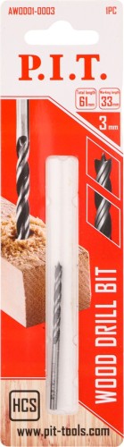 Сверло по дереву P.I.T. AWOD01-0003 спиральное 3x61мм - изображение 2