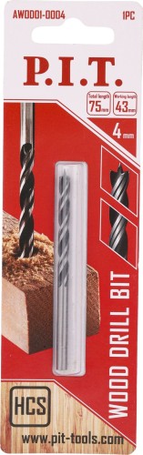 Сверло по дереву P.I.T. AWOD01-0004 спиральное 4x75мм - изображение 2