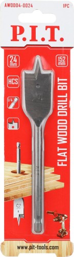 Сверло по дереву P.I.T. AWOD04-0024 перовое 24x152мм - изображение 2