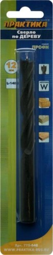 Сверло по дереву ПРАКТИКА 12х140 мм, W серия профи 775-648