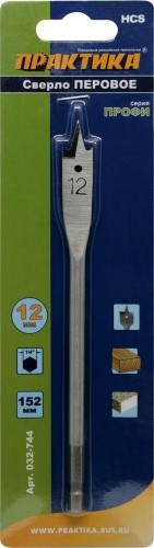 Сверло по дереву ПРАКТИКА перовое 12х152 мм 032-744