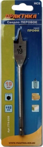Сверло по дереву ПРАКТИКА перовое 19х152 мм 774-030
