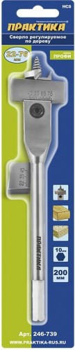 Сверло по дереву ПРАКТИКА регулируемое 22-76 мм, серия Профи 246-739 - изображение 2