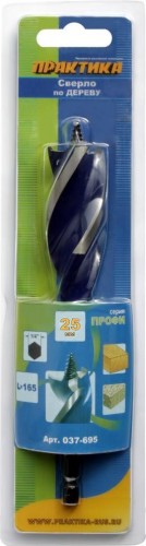 Сверло по дереву ПРАКТИКА винтовое 25х165 мм 037-695 037-695