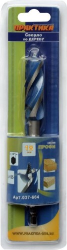 Сверло по дереву ПРАКТИКА винтовое 18х165 мм 037-664 037-664