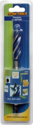 Сверло по дереву ПРАКТИКА винтовое 12х165 мм 037-633 037-633