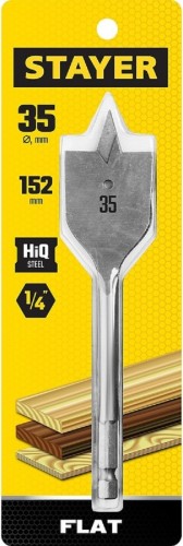 Сверло по дереву STAYER FLAT 35x152мм, перовое 2950-35_z01 - изображение 2