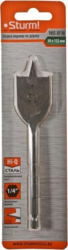 Сверло по дереву Sturm 1055-07-30 перовое 30мм, шестигр. хвостовик - изображение 5