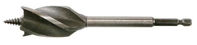 Сверло по дереву Sturm 1055-12-28 X тип, 4 резца, d=28мм, l=165мм, 6гр. хв., блистер