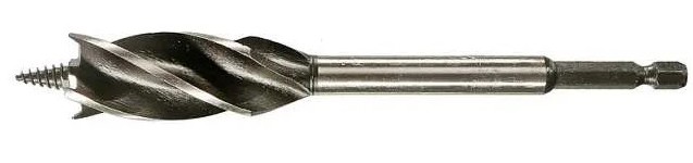 Сверло по дереву Sturm 1055-12-22 X тип, 4 резца, d=22мм, l=165мм, 6гр. хв., блистер