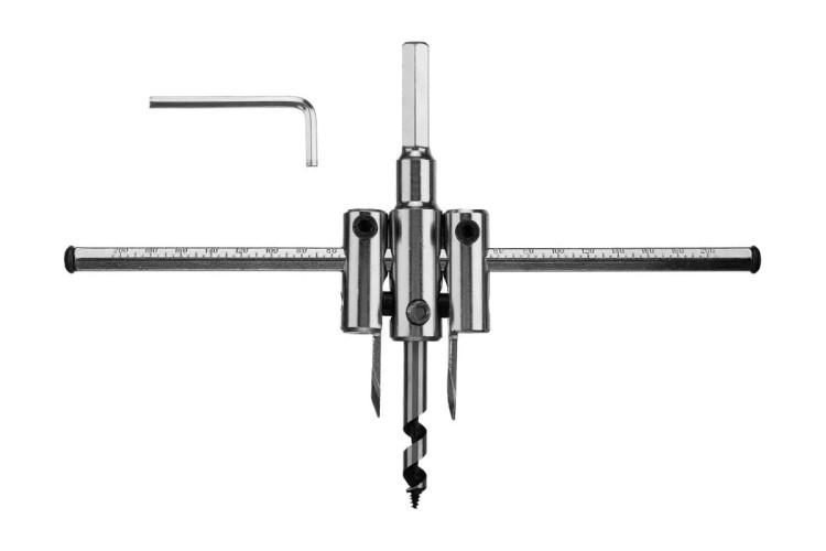Сверло по дереву ЗУБР МАСТЕР регулируемое двухрезцовое "БАЛЕРИНКА", d=40-200мм, 29440-200