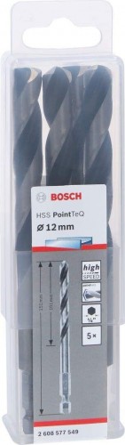 Сверло по металлу BOSCH 12,0 х 101/151 мм, HSS PointTeQ с шестигранным хвостовиком (5шт.) 2608577549