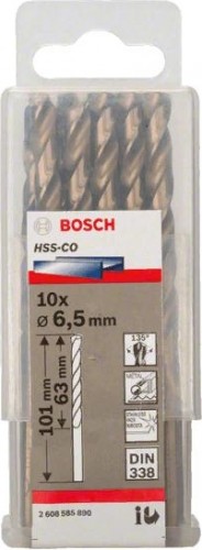 Сверло по металлу BOSCH HSS-CO 6.5 мм 10шт 2608585890 - изображение 2