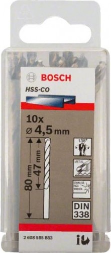 Сверло по металлу BOSCH HSS-CO 4.5 мм 10шт 2608585883 - изображение 2